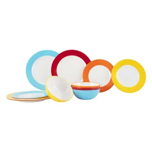 Gimex Colour Line Premium Melamine Tableware - Rainbow 12 Piece Set