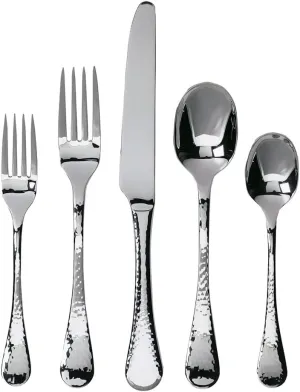 Ginkgo International Lafayette 30-piece, Silverware Service for 6 Stainless Steel Flatware Set, Silver