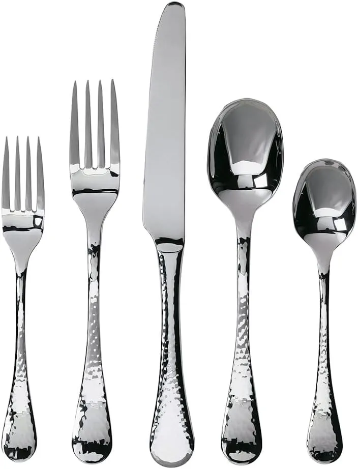 Ginkgo International Lafayette 30-piece, Silverware Service for 6 Stainless Steel Flatware Set, Silver