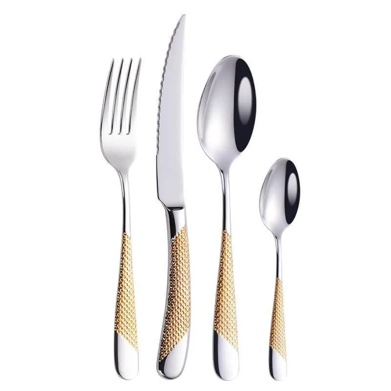 Gold Dinnerware Set - Luxury 4-Piece Tableware