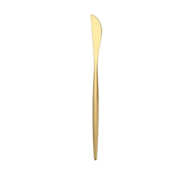 Gold Round Cutlery Set  Stainless Steel (4pcs