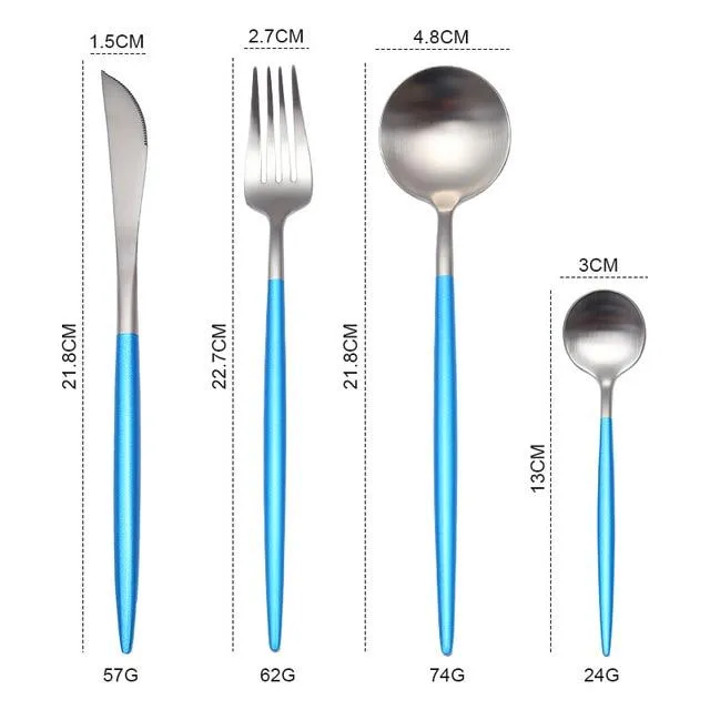 Gold Round Cutlery Set  Stainless Steel (4pcs