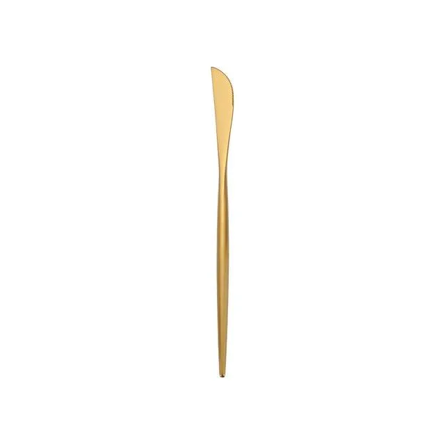 Gold Round Cutlery Set  Stainless Steel (4pcs