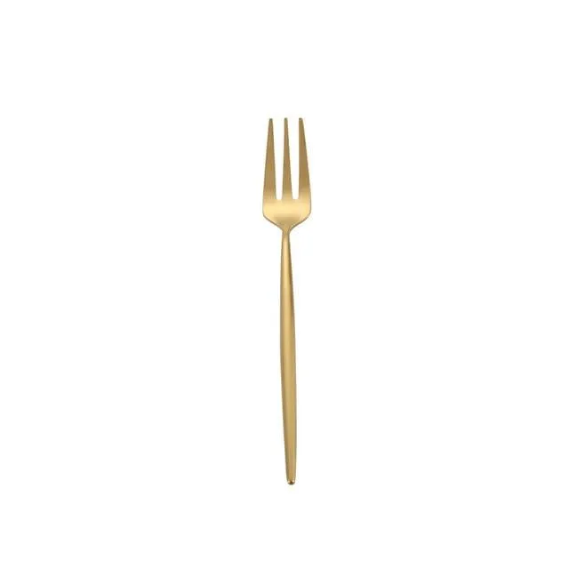 Gold Round Cutlery Set  Stainless Steel (4pcs