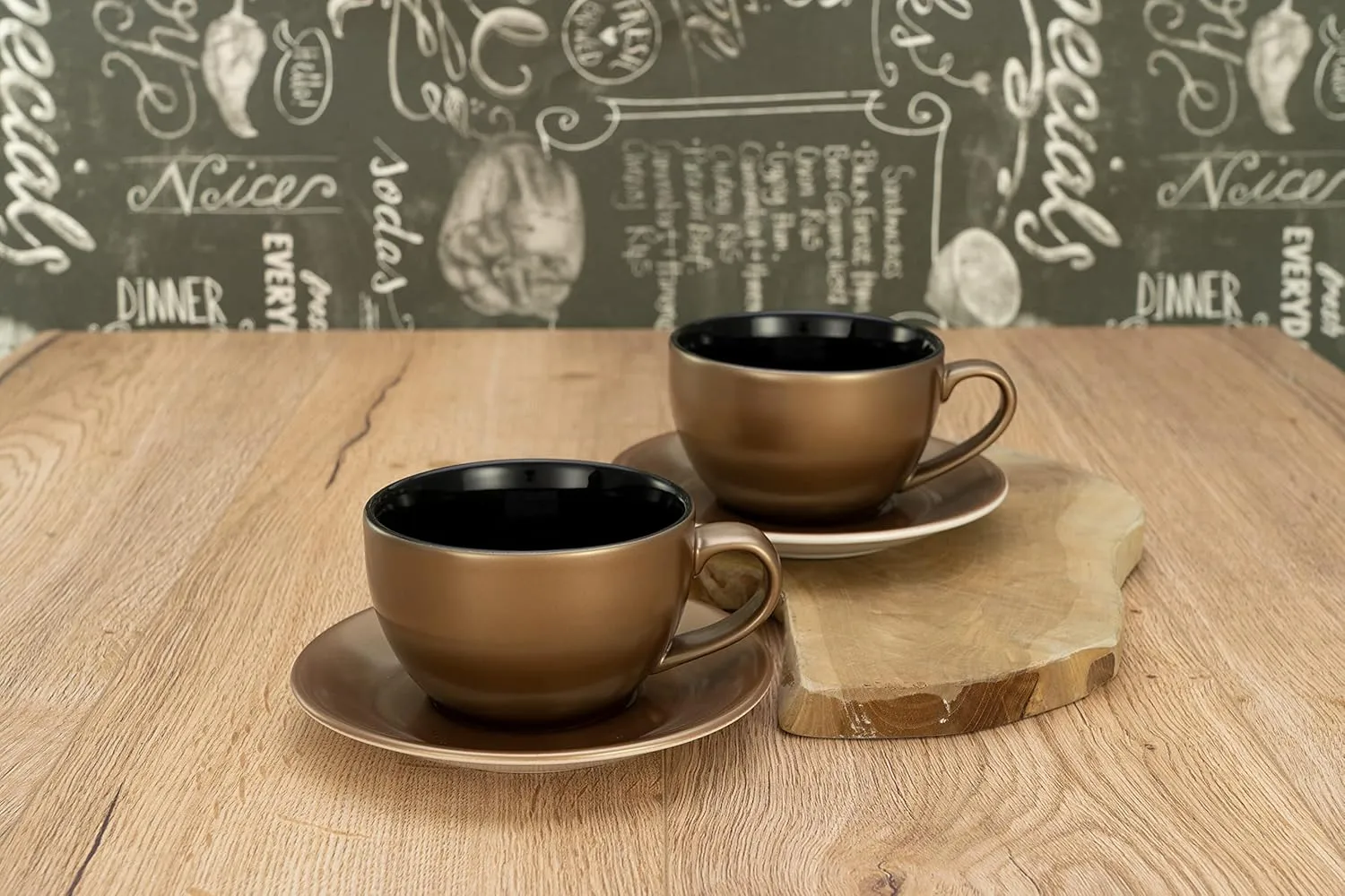 Golden Days Series 25850, 4-Piece Crockery Set, Cappuccino Set Made of Stoneware, Dishwasher and Microwave Safe, Quality Production