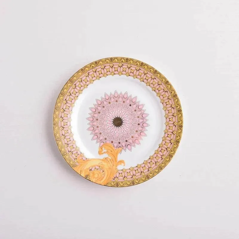 Golden Flower Bone China Tableware Set - Elegant Dining Dishware