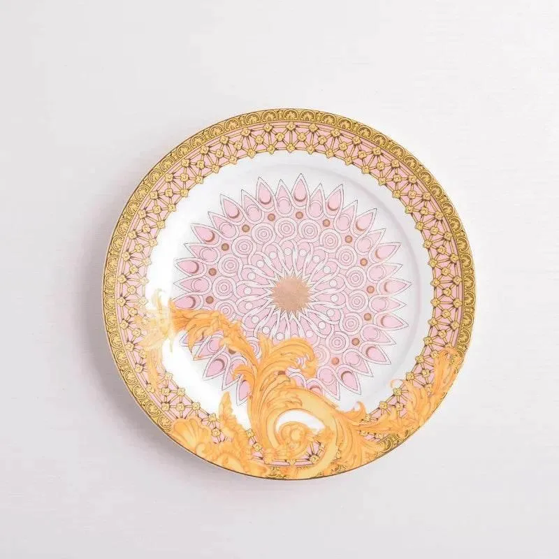 Golden Flower Bone China Tableware Set - Elegant Dining Dishware
