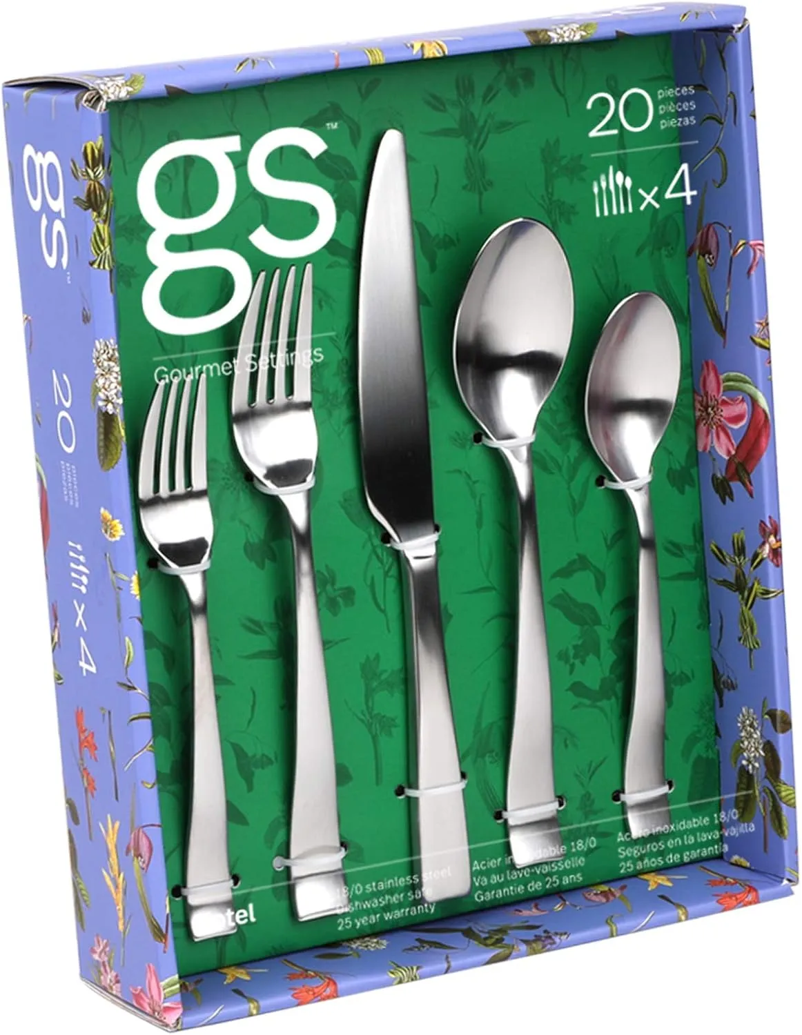 Gourmet Settings 20-Piece Silverware Hotel Collection Flatware Set for 12, Service for 4, Stainless Steel
