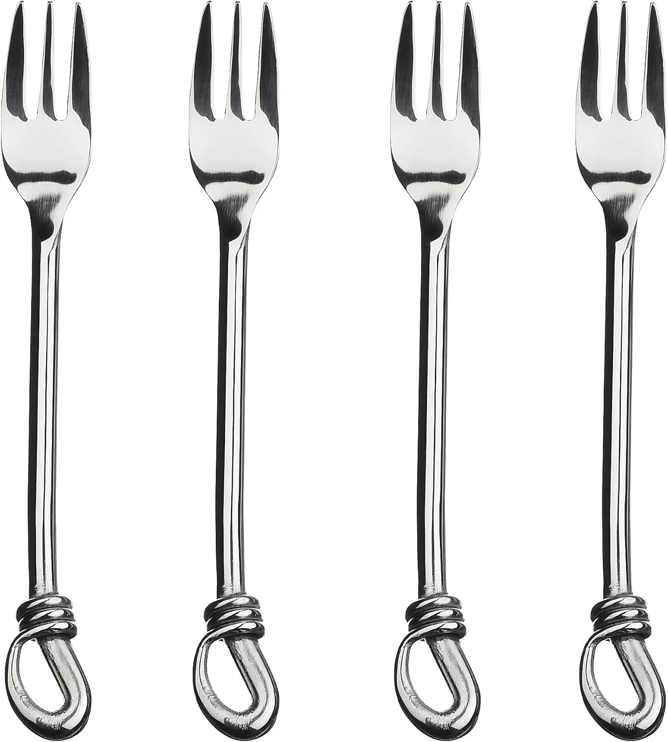 Gourmet Settings Twist Cocktail Forks Stainless Steel Set of 4