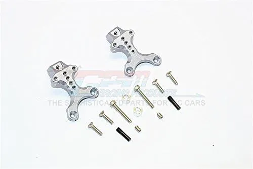 GPM For Thunder Tiger Kaiser XS Upgrade Parts Aluminum Front/Rear Adjustable Shock Mount - 2Pcs Set Gray Silver