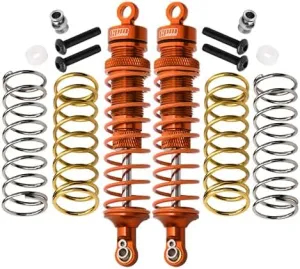 GPM For Traxxas Rustler 4X4 VXL (67076-4) / Hoss 4X4 VXL (90076-4) Upgrade Parts Aluminum Rear Adjustable Shocks 102mm - 1Pr Set Orange