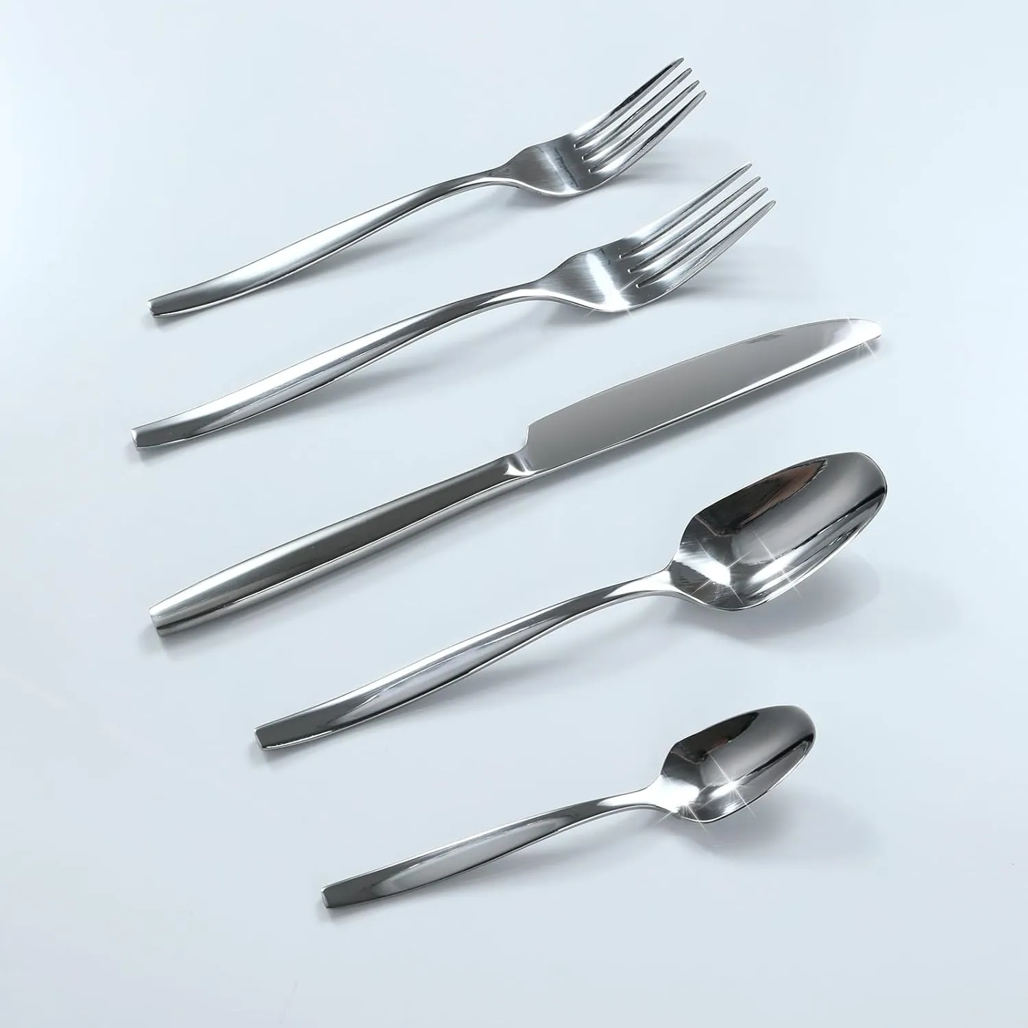 Grace Premium Silverware Set for 4 – 20-Piece Stainless Steel Flatware, Durable 18/0 Stainless Steel Utensils, Rust-Proof & Dishwasher Safe, Modern Tableware for Home & Dining (20)
