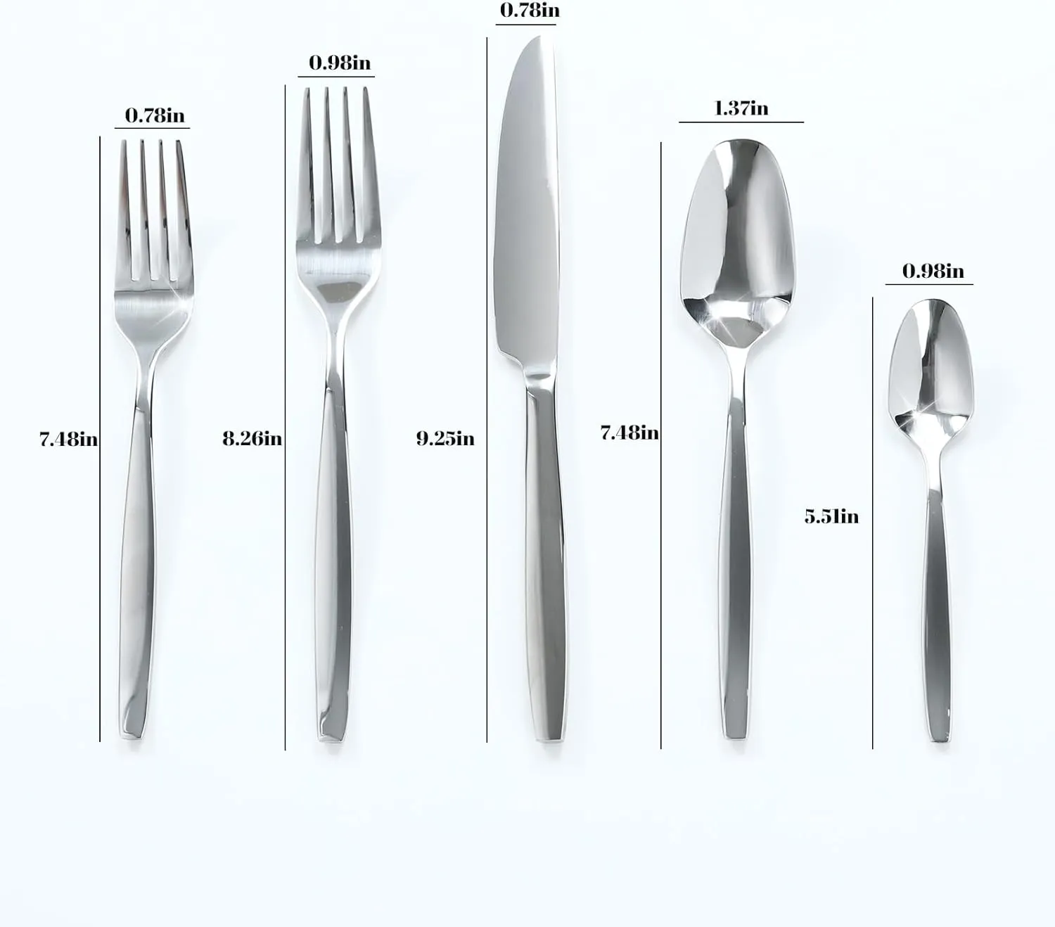 Grace Premium Silverware Set for 4 – 20-Piece Stainless Steel Flatware, Durable 18/0 Stainless Steel Utensils, Rust-Proof & Dishwasher Safe, Modern Tableware for Home & Dining (20)