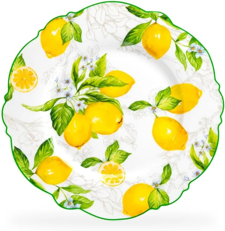 Grace Teaware Lemon Garden Fine Porcelain Dessert Salad Plate (1)