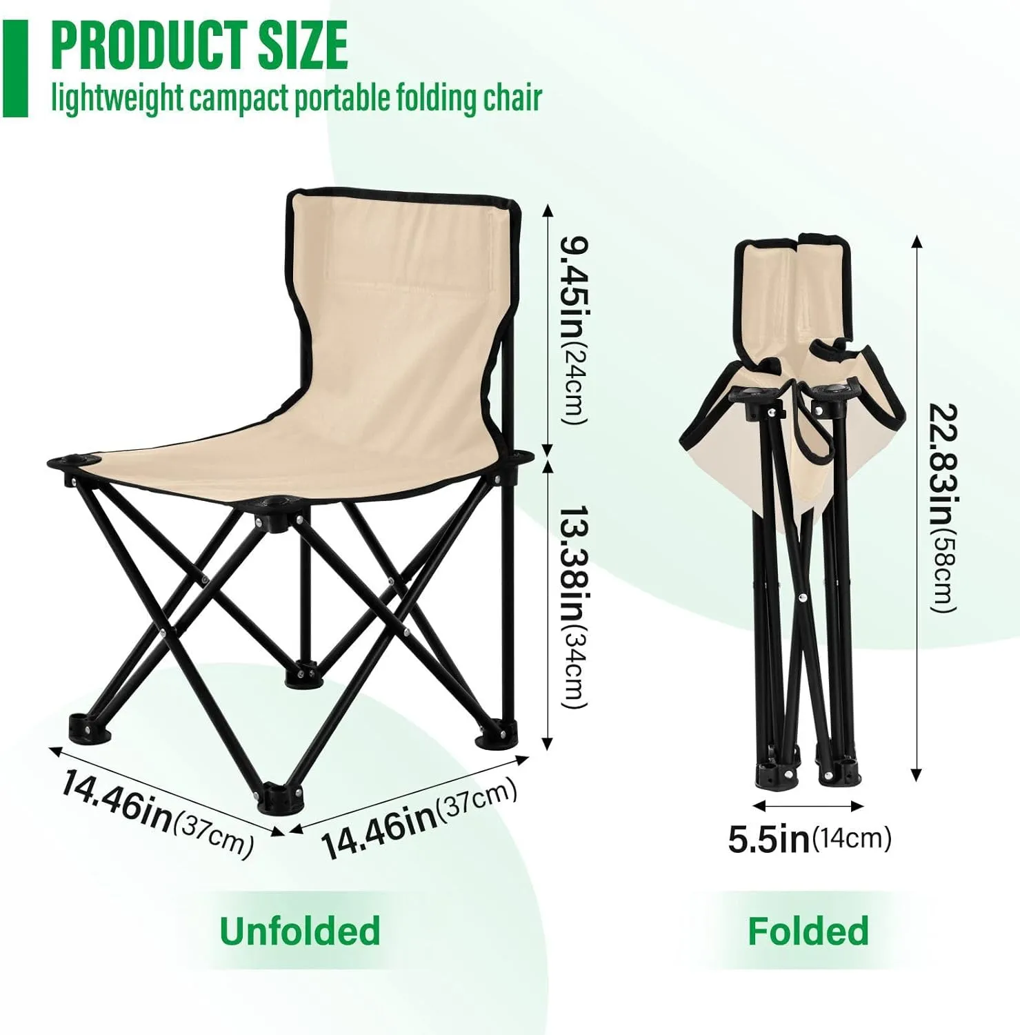 Gredecor Camping Chairs,Bisque Lightweight and Supportive Chairs and Lightweight Individuals - Compact, Durable, and Portable - Ideal for Camping, Hiking, Beach, and Picnics - Carry Bag