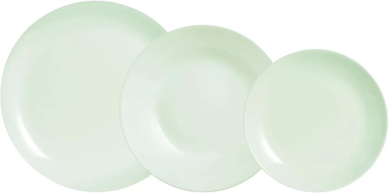 Green Opal Glass Tableware 12 Pieces, 4 People