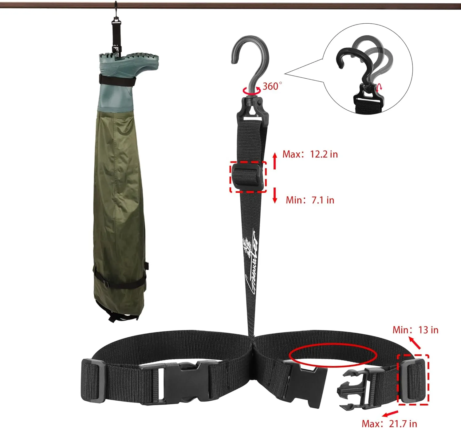 GREENWATER Fishing Chest Waders for Men Women with Boots Waterproof 2ply Nylon PVC Lightweight Bootfoot Waders for Hunting