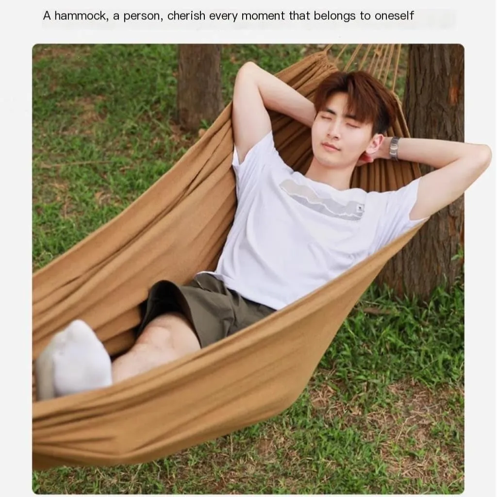 Hammocks Outdoor Hammock Outdoor Swing Adult Thick Double Anti-Rollover Dormitory Dormitory Student Hanging Chair Camping Hammocks(White,Small)