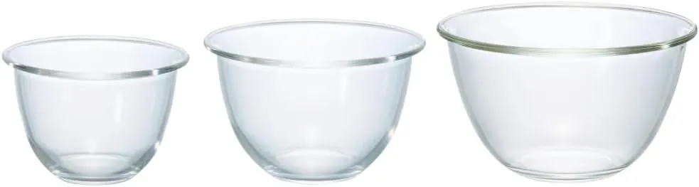 HARIO MXPN-3704 Heat Resistant Glass Bowl, 30.4 fl oz (900 ml), 59.1 fl oz (1,500 ml), 7.6 fl oz (2