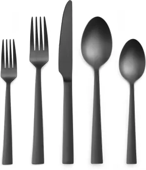 HaWare Silverware Set, 40 Pieces Stainless Steel Square Flatware Cutlery for 8, Modern Tableware Eating Utensils for Home, Matte Finish, Dishwasher Safe