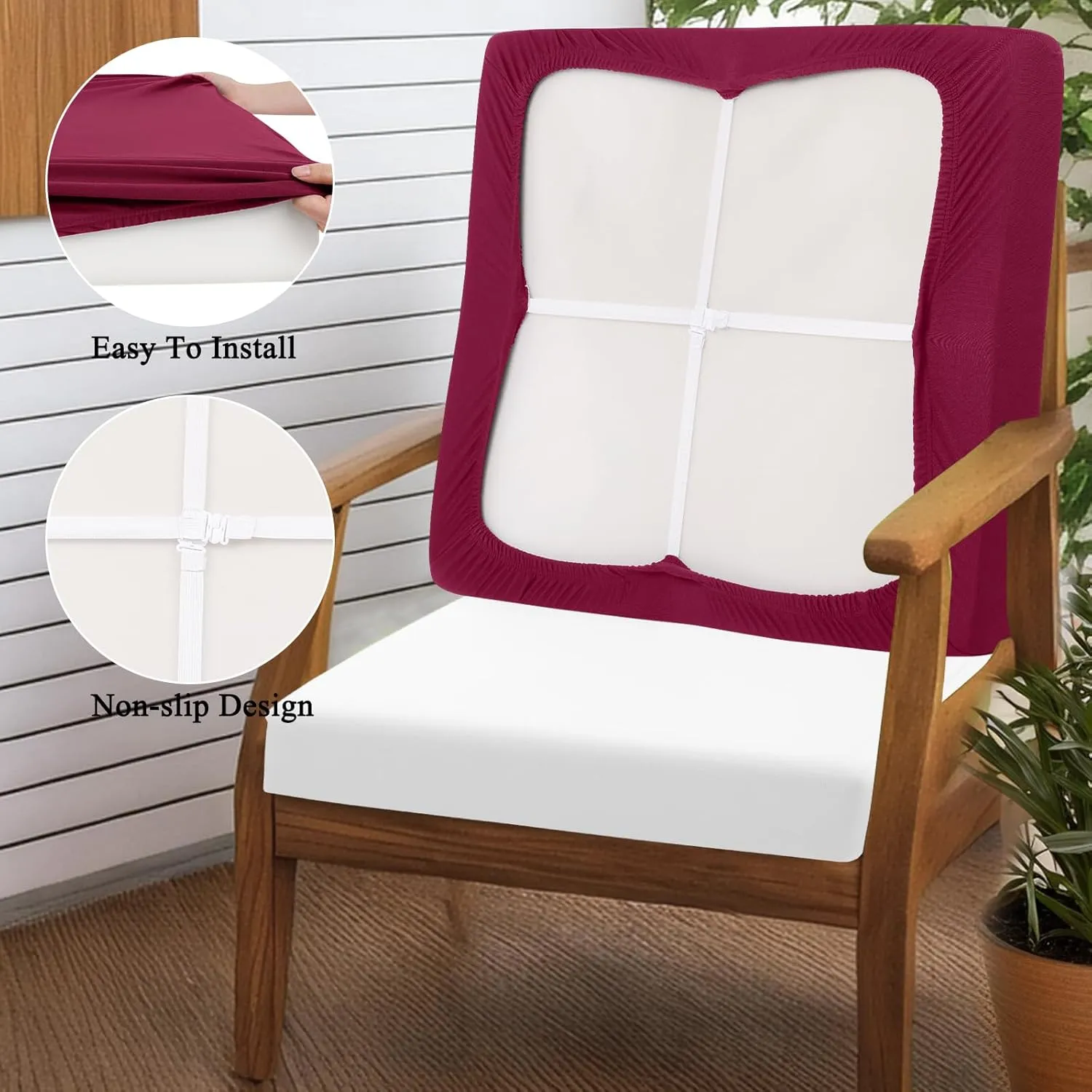 HEBE Outdoor Patio Cushion Covers Set of 12 Waterproof Stretch Seat Cushion Cover for Patio Furniture Clearance Outdoor Sofa Cushion Cover Replacement Couch Slipcovers Chair Seat Cover