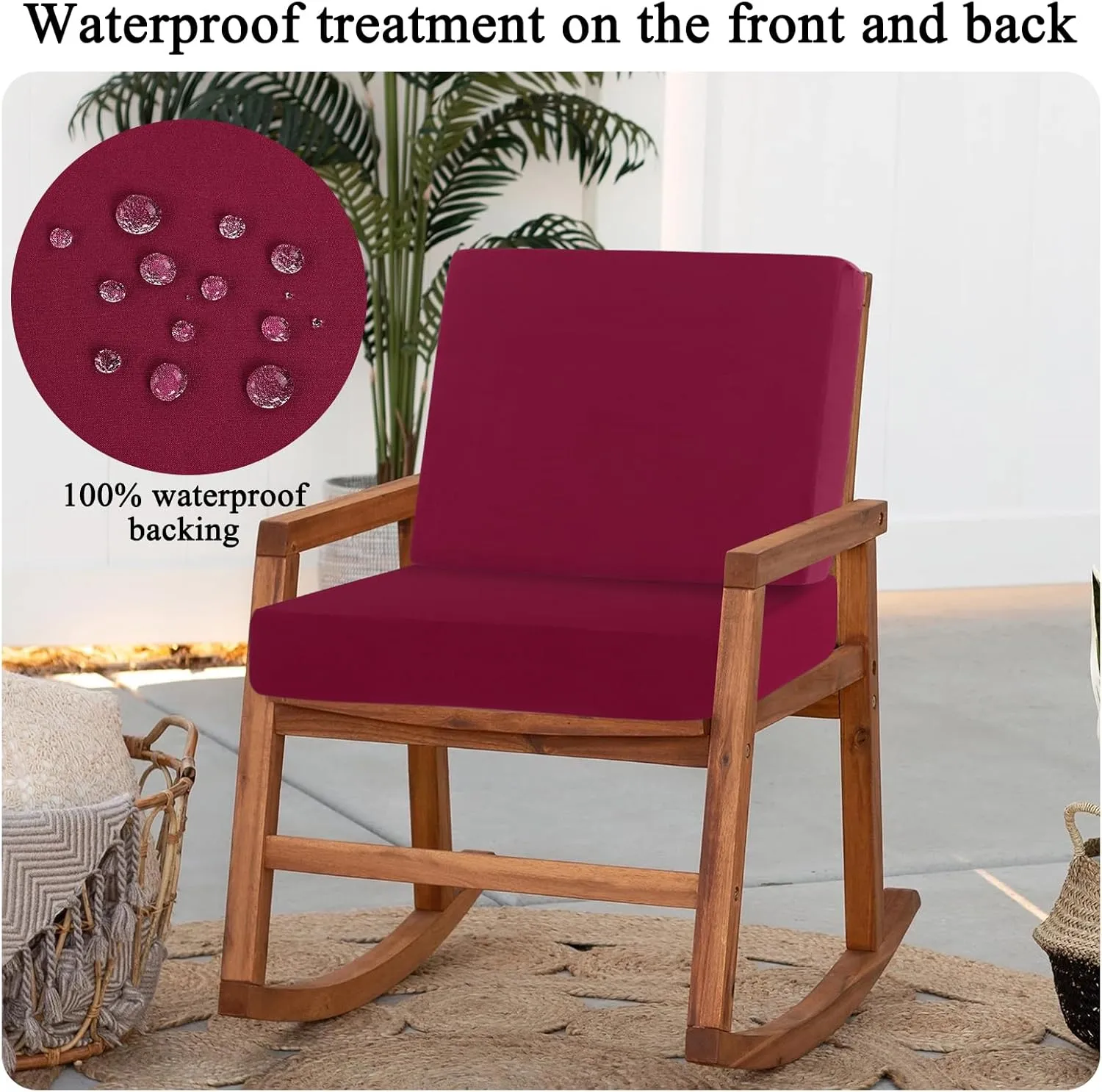 HEBE Outdoor Patio Cushion Covers Set of 12 Waterproof Stretch Seat Cushion Cover for Patio Furniture Clearance Outdoor Sofa Cushion Cover Replacement Couch Slipcovers Chair Seat Cover