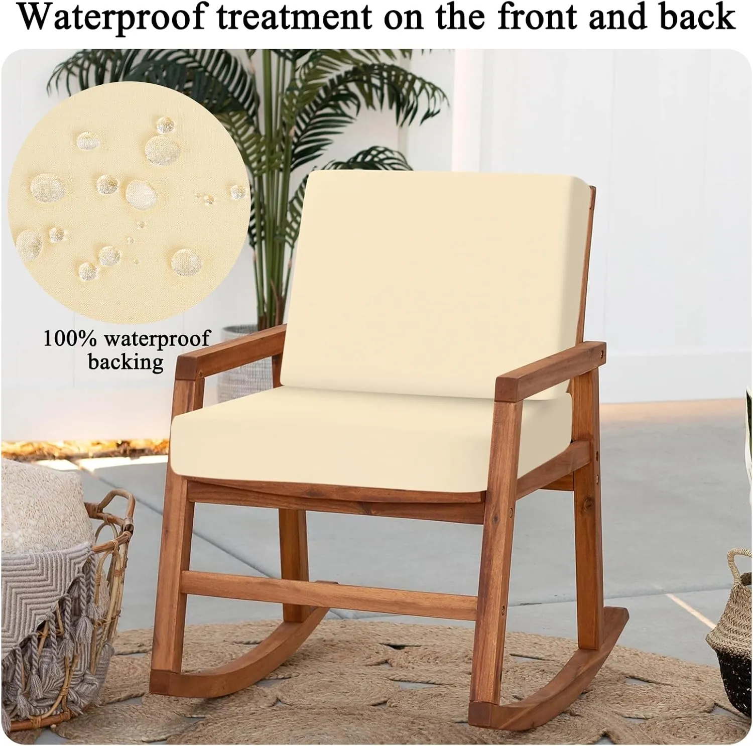HEBE Outdoor Patio Cushion Covers Set of 12 Waterproof Stretch Seat Cushion Cover for Patio Furniture Clearance Outdoor Sofa Cushion Cover Replacement Couch Slipcovers Chair Seat Cover