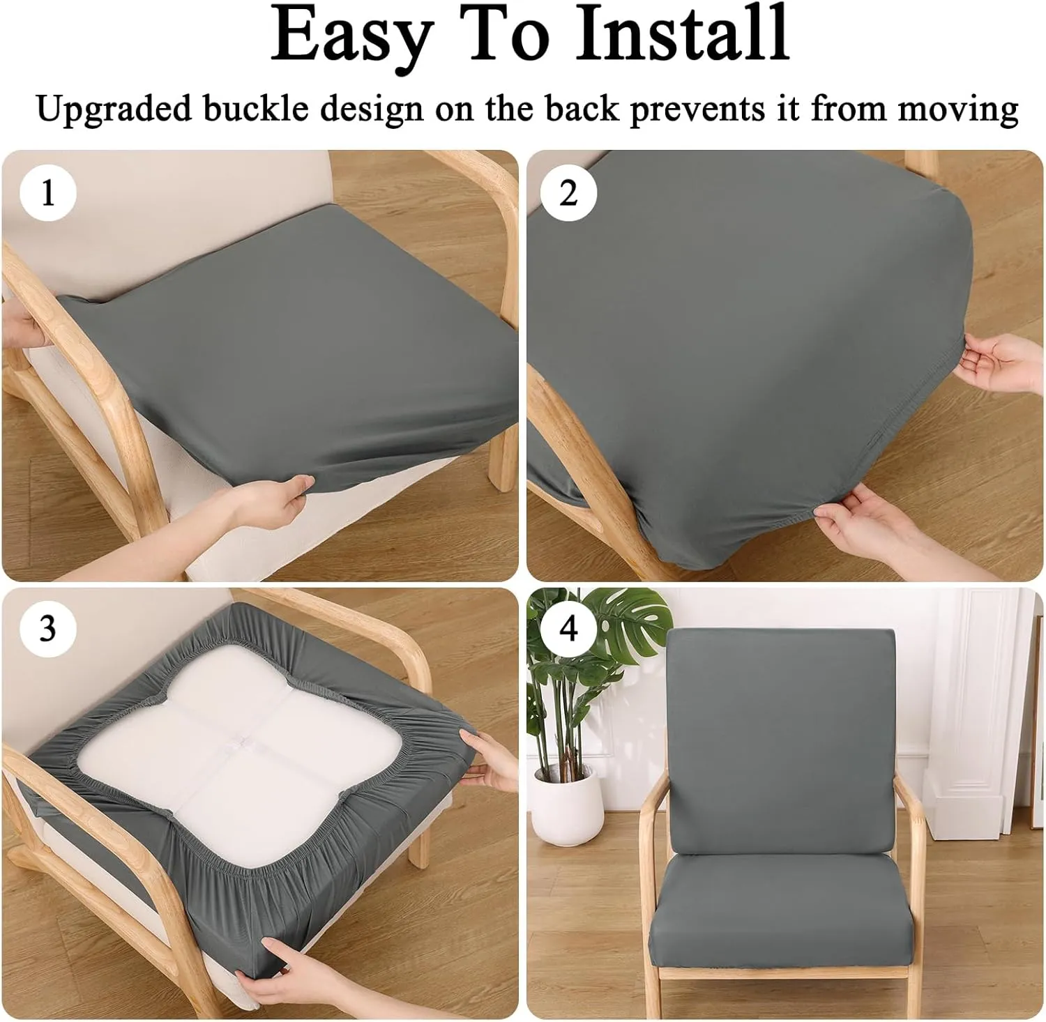 HEBE Outdoor Patio Cushion Covers Set of 12 Waterproof Stretch Seat Cushion Cover for Patio Furniture Clearance Outdoor Sofa Cushion Cover Replacement Couch Slipcovers Chair Seat Cover