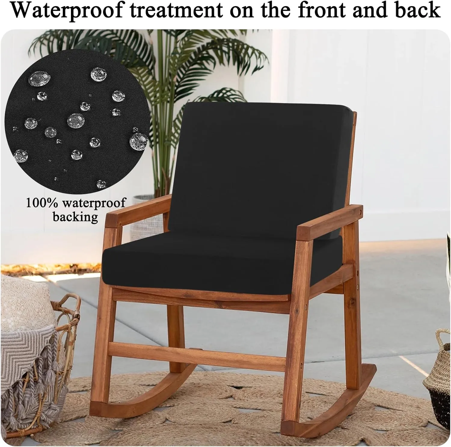 HEBE Outdoor Patio Cushion Covers Set of 12 Waterproof Stretch Seat Cushion Cover for Patio Furniture Clearance Outdoor Sofa Cushion Cover Replacement Couch Slipcovers Chair Seat Cover
