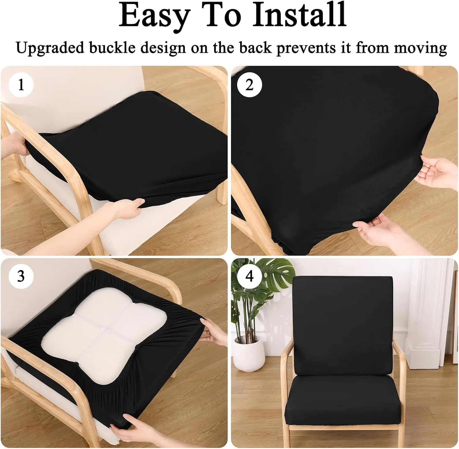 HEBE Outdoor Patio Cushion Covers Set of 12 Waterproof Stretch Seat Cushion Cover for Patio Furniture Clearance Outdoor Sofa Cushion Cover Replacement Couch Slipcovers Chair Seat Cover