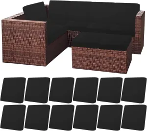 HEBE Outdoor Patio Cushion Covers Set of 12 Waterproof Stretch Seat Cushion Cover for Patio Furniture Clearance Outdoor Sofa Cushion Cover Replacement Couch Slipcovers Chair Seat Cover