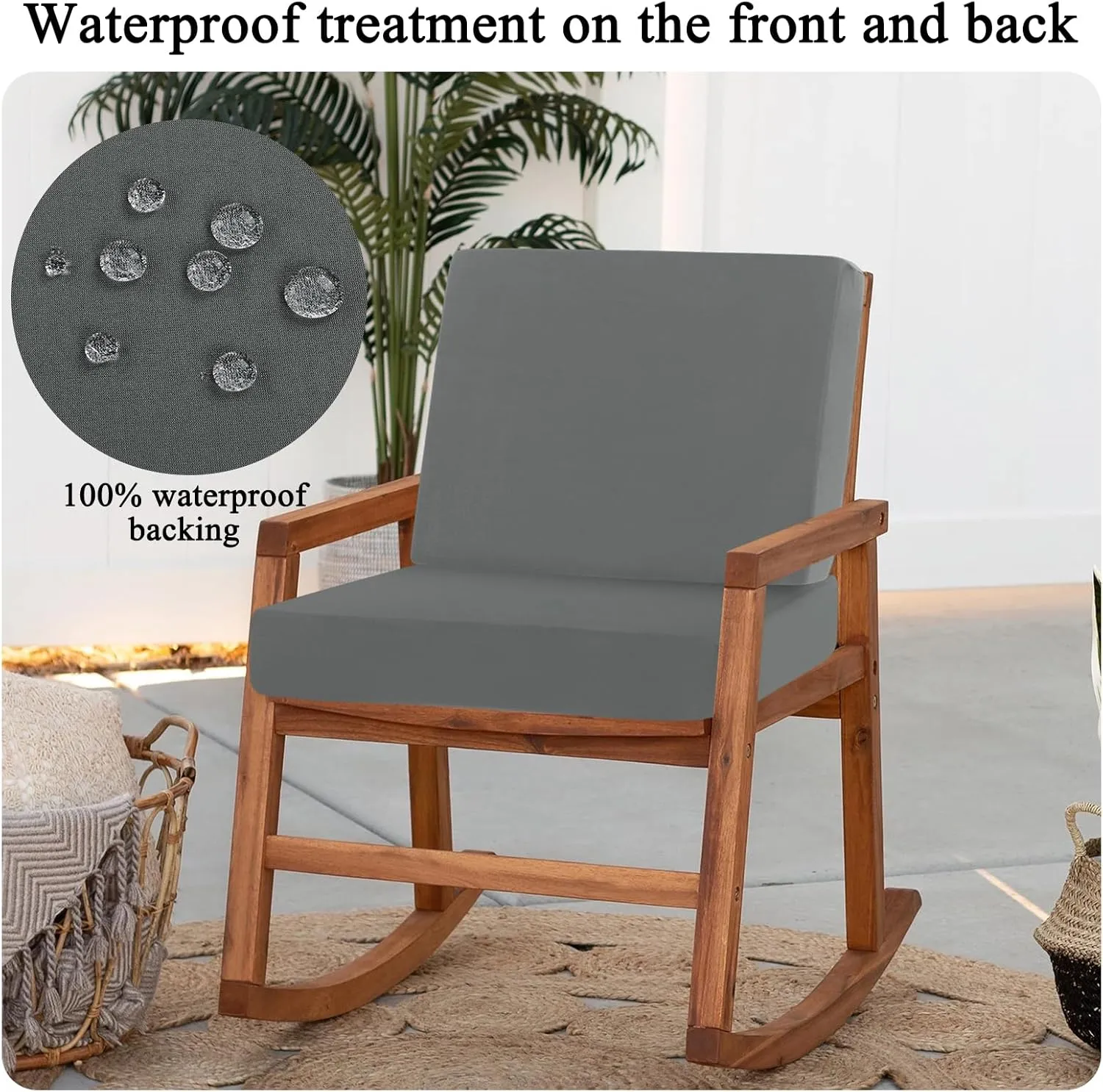 HEBE Outdoor Patio Cushion Covers Set of 12 Waterproof Stretch Seat Cushion Cover for Patio Furniture Clearance Outdoor Sofa Cushion Cover Replacement Couch Slipcovers Chair Seat Cover