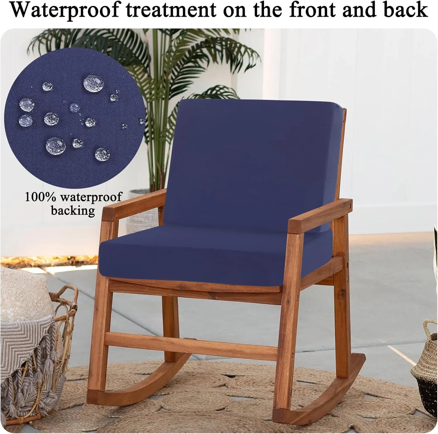HEBE Outdoor Patio Cushion Covers Set of 12 Waterproof Stretch Seat Cushion Cover for Patio Furniture Clearance Outdoor Sofa Cushion Cover Replacement Couch Slipcovers Chair Seat Cover