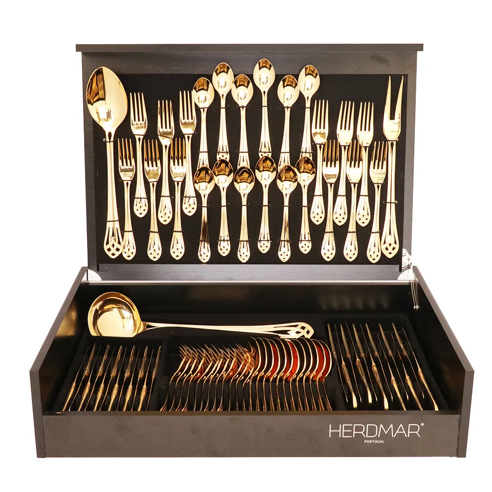 Herdmar Vitral 18/10 Cutlery Set Gold Plated 75 pcs