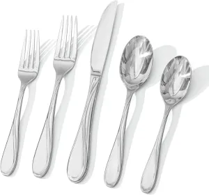 HIKAA Fibonacci 20PCS Flatware Set, Heavy Duty Silverware Set Stainless Steel Flatware Set, Service for 4, Mirror Polished Cutlery Set