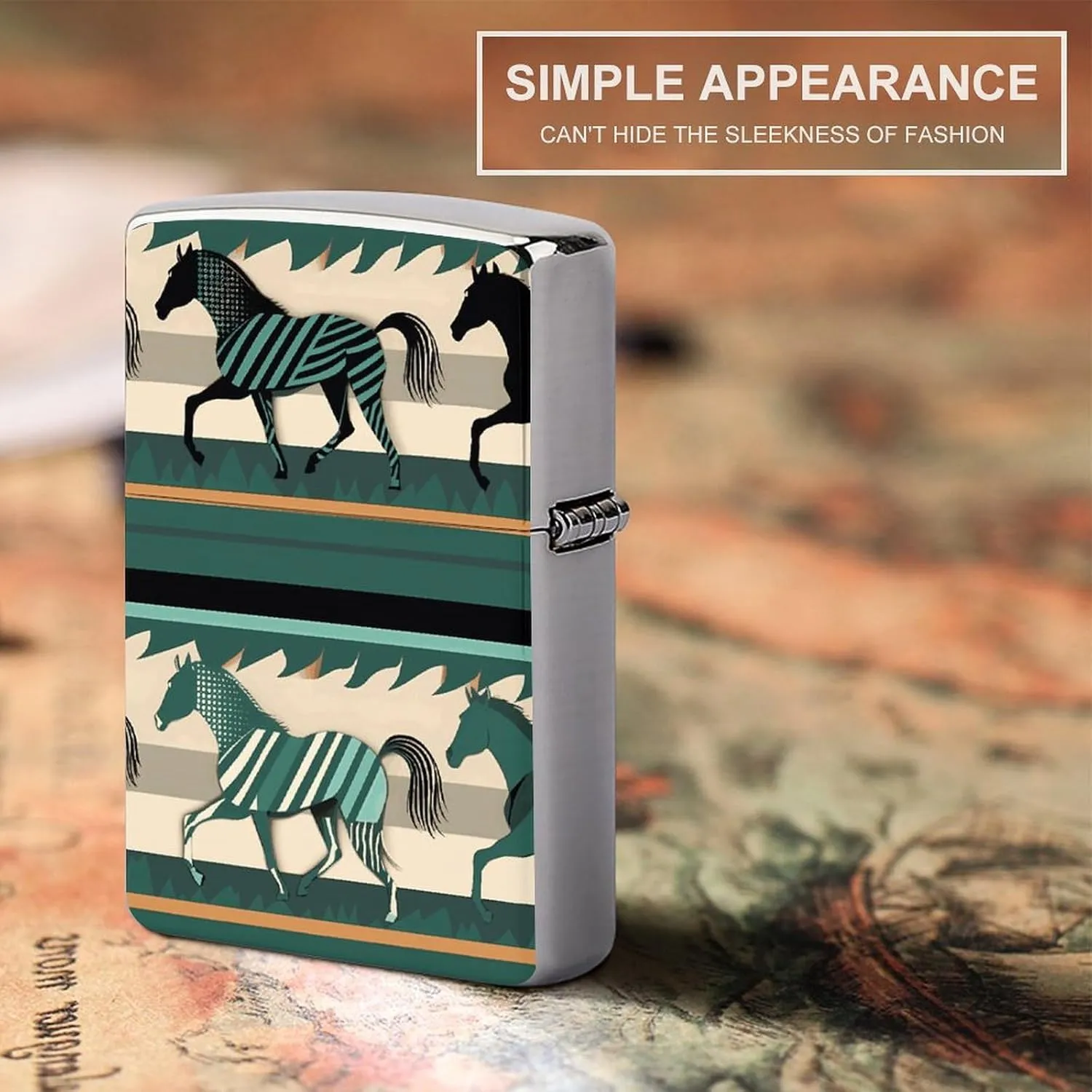 Horse Stripes PatternLighter Case Waterproof Lighter Sleeve Lighters Protective Cover with Graffiti Design