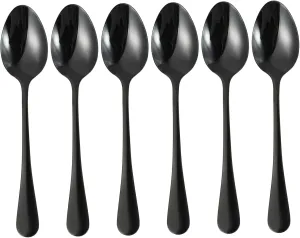 IMIKEYA 6pcs Stainless Steel Tableware Set Western Food Spoons Simple Design Silverware Home Restaurant Use