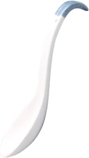 IMIKEYA Ramen Spoon Curved Handle Ceramic Japanese Spoons for Party Home Office Restaurant Use