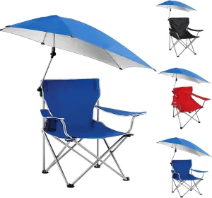 iMounTEK Camping Chair with Canopy, Beach Chair,Armrest Adjustable Canopy Shade Camping Chair with Cup Holder Carry Bag for Camping, Beach, Travel, Picnic and Lawn Chair(Blue)