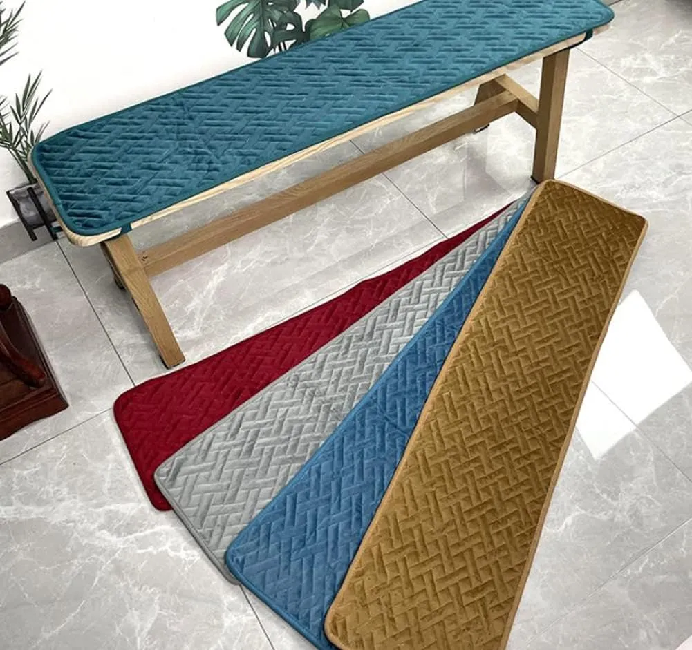 Indoor/Outdoor Bench Cushion Cotton Garden Furniture Loveseat Cushion,Soft Patio Outdoor Corduroy Chair Pad with Ties,Patio Cushion Covers Replacement,Garden and Deck Seating Pad