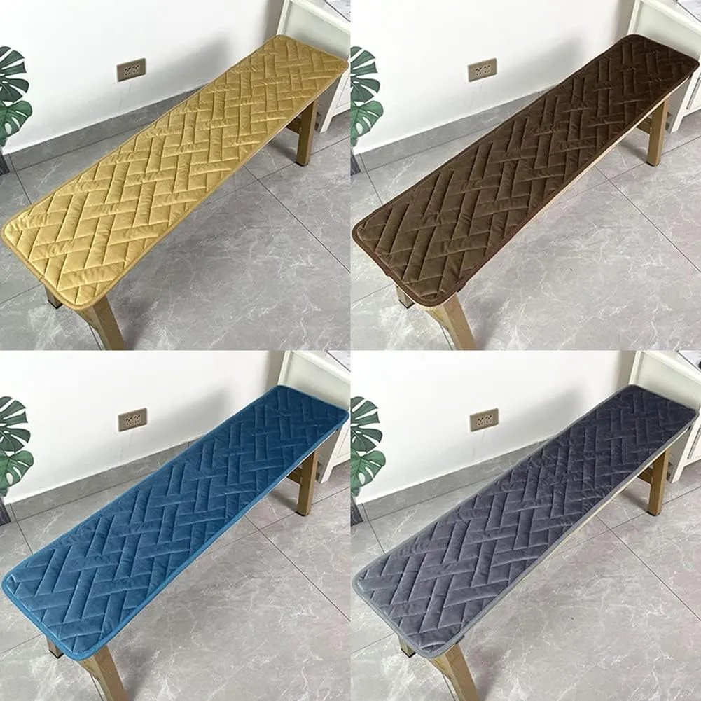 Indoor/Outdoor Bench Cushion Cotton Garden Furniture Loveseat Cushion,Soft Patio Outdoor Corduroy Chair Pad with Ties,Patio Cushion Covers Replacement,Garden and Deck Seating Pad