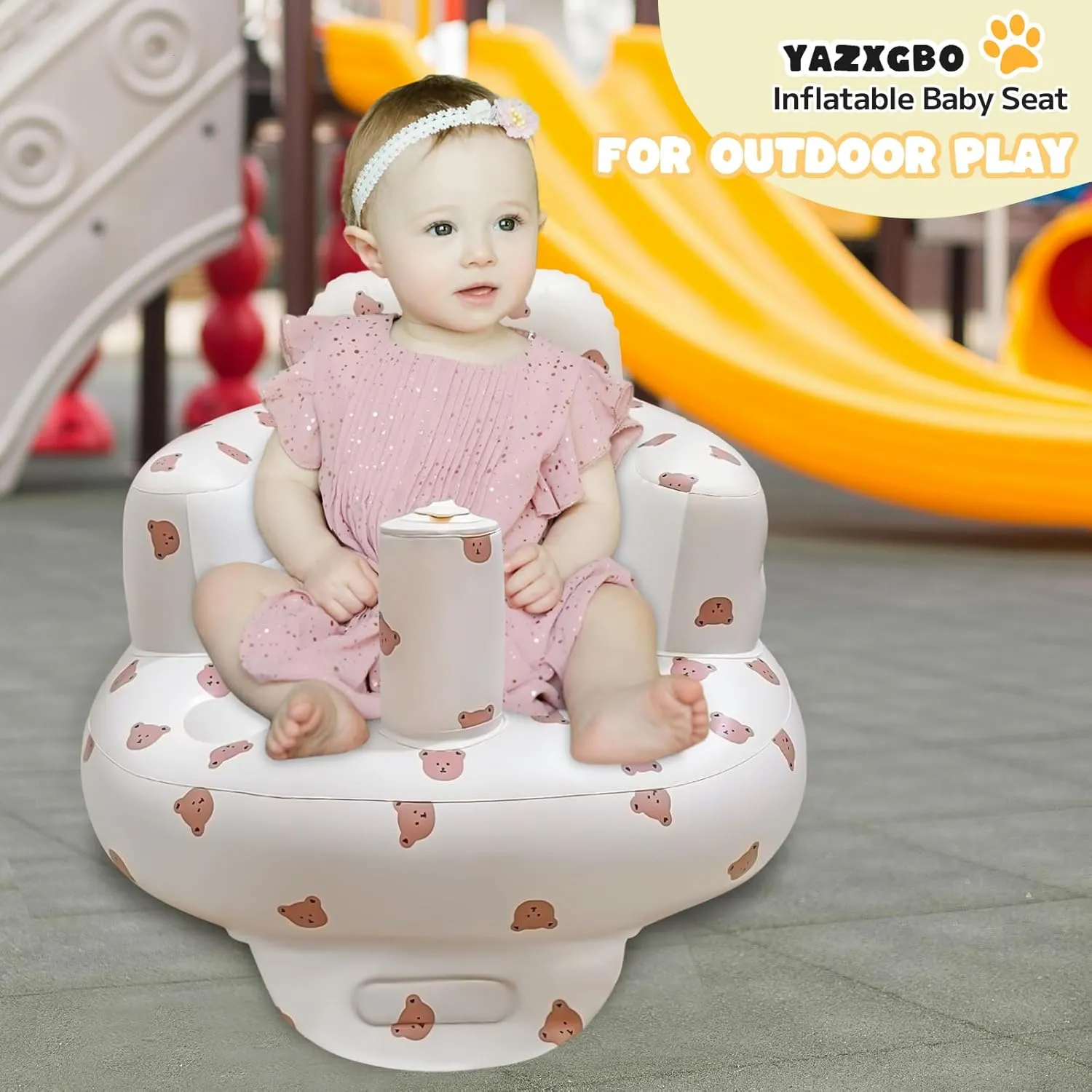 Inflatable Baby Seat for Babies 4-36 Months Inflatable Baby Chair Infant Back Support Sofa Newborn to Toddler Portable Baby Floor Seats for Sitting Up Baby Floor Seater