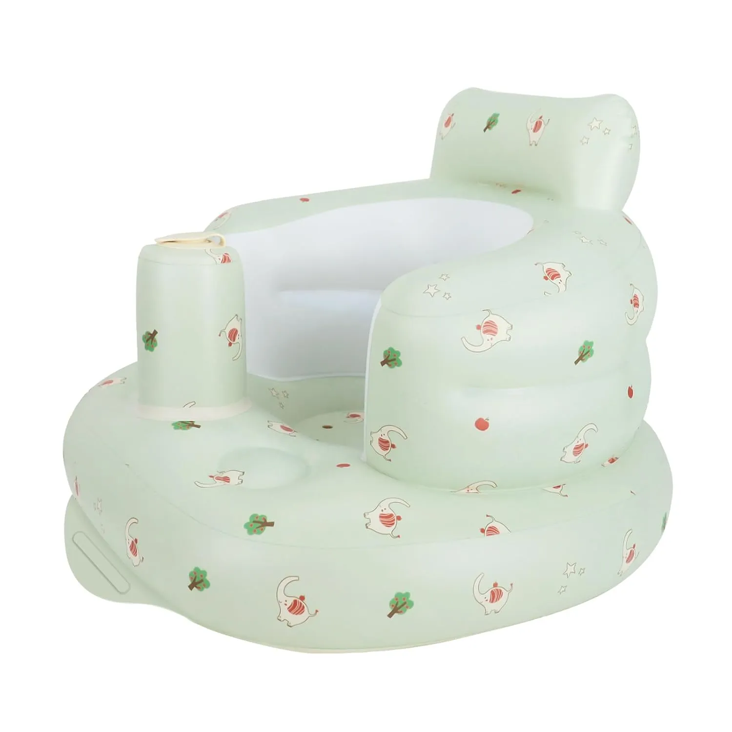Inflatable Baby Seat, Inflatable Baby Chair for Babies 3 Months and Up, Summer Blow Up Chair with Built in Air Pump, Infant Floor Seats for Learning to Sit, Palying, Camping, Elephant