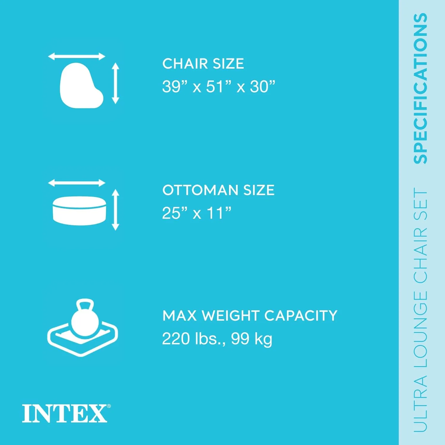 Intex Inflatable Ultra Lounge with Ottoman