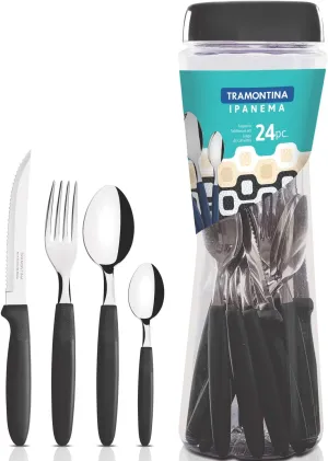 Ipanema Tramontina 23399/091 24 Piece Cutlery Black
