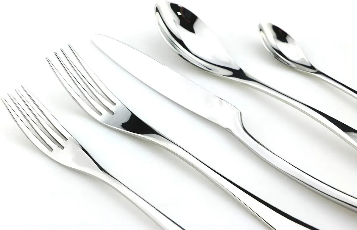 JASHII 18/10 Stainless Steel 24 Piece Mirror Polished Silver Flatware Set,Dinner Knife Steak Knife Salad Fork Dessert Coffee Spoon，Service for 4 ，Silverware Utensil Sets
