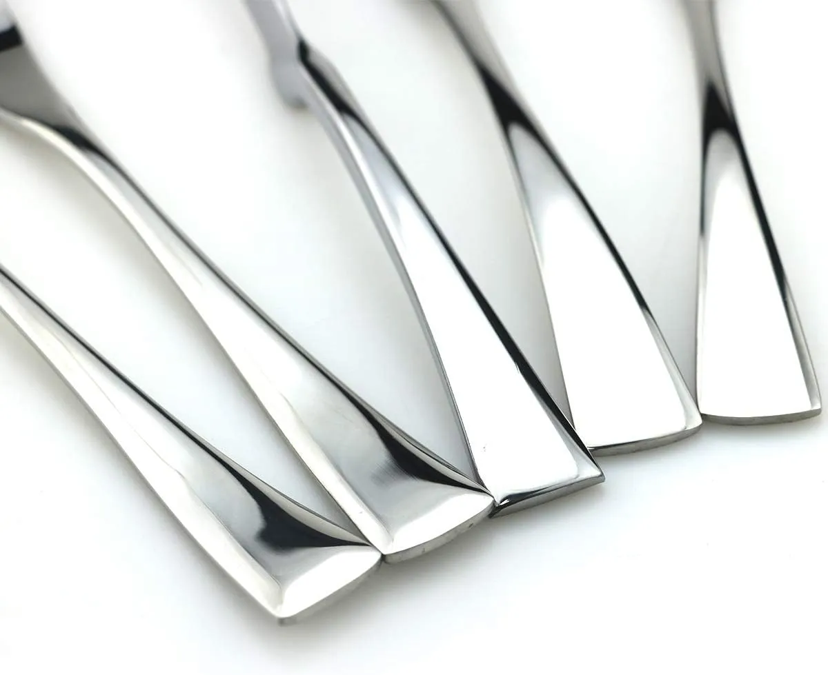 JASHII 18/10 Stainless Steel 24 Piece Mirror Polished Silver Flatware Set,Dinner Knife Steak Knife Salad Fork Dessert Coffee Spoon，Service for 4 ，Silverware Utensil Sets