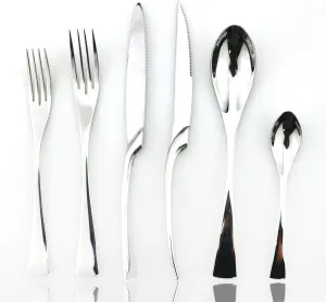 JASHII 18/10 Stainless Steel 24 Piece Mirror Polished Silver Flatware Set,Dinner Knife Steak Knife Salad Fork Dessert Coffee Spoon，Service for 4 ，Silverware Utensil Sets