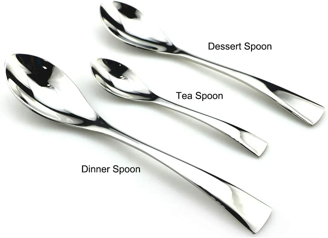 JASHII 18/10 Stainless Steel 24 Piece Mirror Polished Silver Flatware Set,Dinner Knife Steak Knife Salad Fork Dessert Coffee Spoon，Service for 4 ，Silverware Utensil Sets