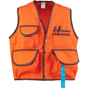 JIM-GEM Pro 10-Pocket Cotton Army Duck Cruiser Vest, Large, 39-43, Orange